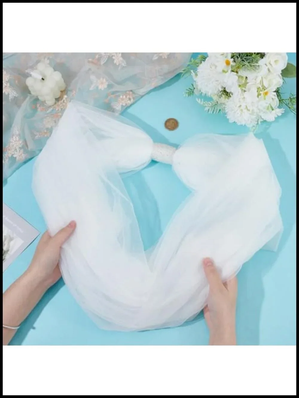 Bridal Mesh Shawl Rhinestone Wedding Shoulder Wrap Tulle Veil Prom Accessory